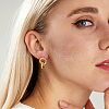 Brass Double Ring Dangle Stud Earrings PA8629-1