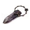 Natural Amethyst Sword Shape Big Pendants G-Q350-07I-2