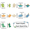 SUNNYCLUE 40pcs 5 Styles Alloy Enamel Pendants ENAM-SC0004-38-2