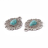 Synthetic Turquoise Pendants PALLOY-D013-01AS-3