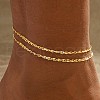 Brass Double Layer Dapped Chain Anklets for Women FS-WGB1635-01-1