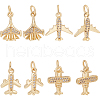 Beebeecraft 8Pcs 4 Style Brass Pave Cubic Zirconia Pendants KK-BBC0012-88-1