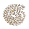 Electroplate Transparent Glass Beads Strands EGLA-N002-36-F03-2