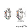 Brass Colorful Clear Cubic Zirconia Hoop Earrings KY6723-1-3