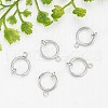 Brass Clip-on Hoop Earring Findings X-KK-P102-01P-5