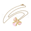 MIYUKI Delica Seed Beads Loom Pattern Bowknot Pendant Necklaces NJEW-MZ00097-01-2