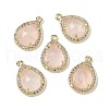 Natural Rose Quartz Faceted Teardrop Pendants G-U028-02G-07-1