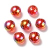 UV Plating Transparent Rainbow Iridescent Acrylic Beads TACR-D010-07F-2