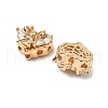 Brass Micro Pave Cubic Zirconia Beads KK-A259-20G-01-2