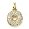 Brass Micro Pave Clear Cubic Zirconia Pendants KK-M279-01G-O-1