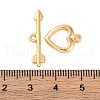 Heart Brass Toggle Clasps KK-S403-21G-4
