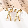 304 Stainless Steel Micro Pave Clear Cubic Zirconia Stud Earrings EJEW-I318-01G-05-2