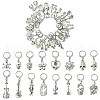 32Pcs 16 Style Alloy Pendant Locking Stitch Markers HJEW-CJ00044-1