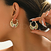 Geometric Retro Casual Brass Hoop Earrings for Women CS1444-3-1