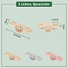 GOMAKERER 18Pcs 3 Colors Brass Micro Pave Clear Cubic Zirconia Slide Charms KK-GO0001-29-2