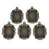 Tibetan Style Alloy Pendant Cabochon Settings TIBE-Q050-178AB-LF-1