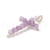 Natural Amethyst Faceted Round Beads Pendants PALLOY-TA00002-02-3