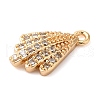 Brass Micro Pave Clear Cubic Zirconia Charms KK-G503-43G-2