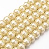 Eco-Friendly Dyed Glass Pearl Round Beads Strands HY-A008-8mm-RB012-1