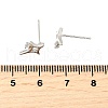 Brass Micro Pave Clear Cubic Zirconia Stud Earrings EJEW-M103-03P-5