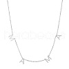 Non-Tarnish Stainless Steel Word MAMA Pendant Necklace with Cable Chains for Mother's Day LETT-PW0002-10A-1
