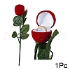 1Pc Flocking Plastic Rose Finger Ring Boxes VBOX-YW0001-03-2