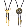 HOBBIESAY 2Pcs 2 Style Adjustable Vintage PU Leather Bolo Ties NJEW-HY0001-01-1