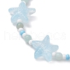3Pcs 3 Colors Spray Painted Glass Star Beads & Natural Rose Quartz & Amazonite & Green Aventurine Beads Stretch Bracelets for Women BJEW-MZ00175-5