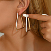 Stainless Steel Clear Cubic Zirconia Hoop Earrings WU1974-1