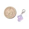 Transparent Glass Cross Pendant Decorations HJEW-JM03349-01-3