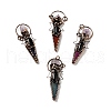 Natural Amethyst Nuggets & Dyed Agate Big Pointed Pendants G-D468-16R-1