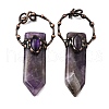 Natural Amethyst Sword Shape Big Pendants G-Q350-07I-1