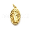 Oval with Virgin Mary Pattern Brass Pendants KK-G525-14G-1