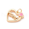 Mother's Day Brass Enamel Pendants KK-D360-21G-02-2