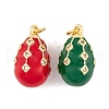 Brass Micro Pave Cubic Zirconia Pendants KK-E112-14G-2