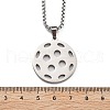 201 Stainless Steel Pickleball Pendant Box Chain Necklaces for Women Men NJEW-H050-01A-P-5