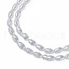 Electroplate Transparent Glass Beads Strands EGLA-N002-35-C02-3