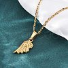 Wing 304 Stainless Steel Pendant Necklaces NJEW-H059-22G-3