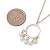 ABS Plastic Imitation Pearl with Brass Pendant Necklaces NJEW-JN04904-3