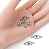 Alloy Connector Charms with Capri Blue Rhinestone and Synthetic Turquoise FIND-YW0003-50-3