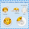 SUNNYCLUE 72Pcs 12 Colors Platinum Alloy Charms RGLA-SC0001-05-2