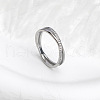 304 Stainless Steel Micro Pave Clear Cubic Zirconia Finger Rings for Women FS-WG1B662-08-1