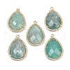 Natural Amazonite Faceted Pendants G-K347-12G-04-1