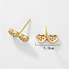 Fashionable and Versatile Heart Brass Stud Earrings IT0137-5
