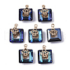 Electroplate Glass Charms EGLA-N005-002A-2