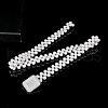 Alloy & Acrylic Imitation Pearl Beaded Elastic Chain Belts WG979C0-11-1