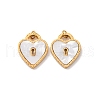304 Stainless Steel Pave Natural Shell Pendants STAS-U061-05G-1