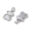 Brass & Shell & Clear Cubic Zirconia Pendants KK-G497-15P-2