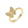 Brass Micro Pave Cubic Zirconia Adjustable Finger Rings for Women RJEW-A065-02G-4