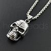 Stainless Steel Skull Pendant Punk Style Hip-hop Necklaces for Men KQ3435-2